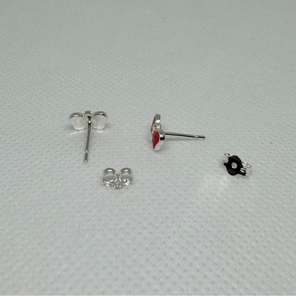 Sterling silver enamel butterfly earrings - Picture 3 of 5